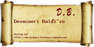 Devecseri Balázs névjegykártya